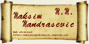 Maksim Mandrašević vizit kartica